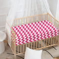 Pink And White Chevron Pattern Print Baby Crib Sheet