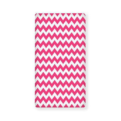 Pink And White Chevron Pattern Print Baby Crib Sheet