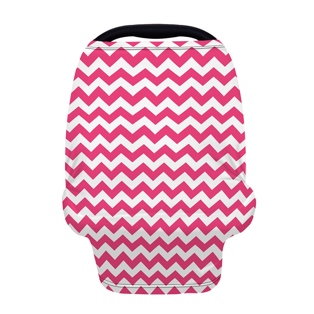 Pink And White Chevron Pattern Print Baby Seat Cover