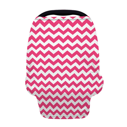 Pink And White Chevron Pattern Print Baby Seat Cover