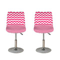 Pink And White Chevron Pattern Print Bar Stool Covers