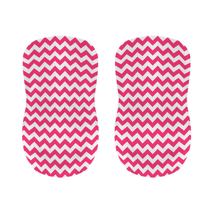 Pink And White Chevron Pattern Print Bar Stool Covers