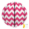 Pink And White Chevron Pattern Print Basketball