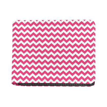 Pink And White Chevron Pattern Print Bifold Wallet