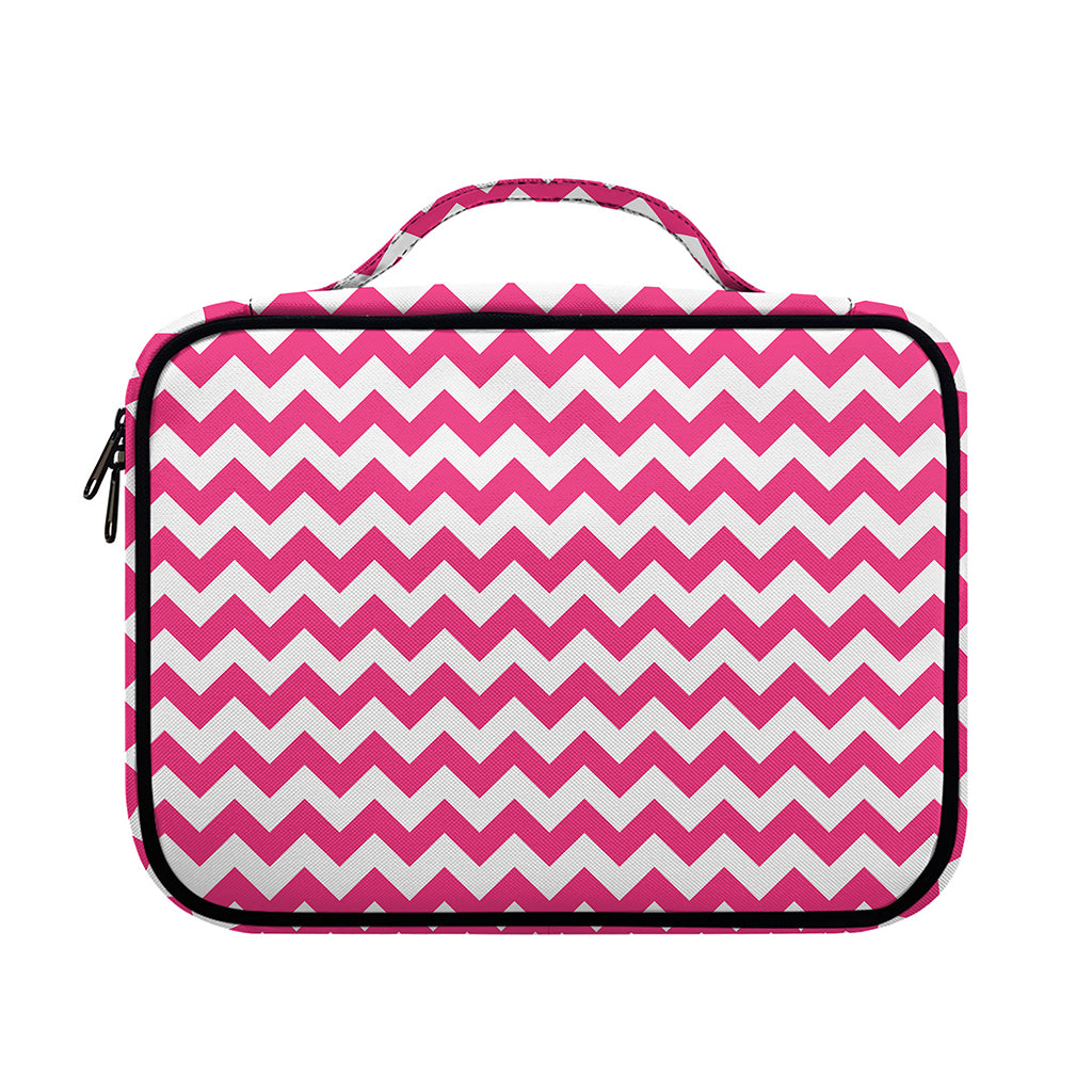 Pink And White Chevron Pattern Print Briefcase Bible Bag
