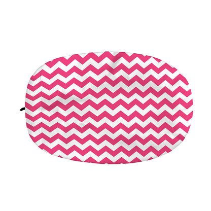 Pink And White Chevron Pattern Print Car Side Mirror Covers