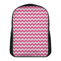Pink And White Chevron Pattern Print Casual Backpack