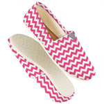 Pink And White Chevron Pattern Print Casual Shoes