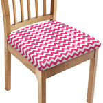 Pink And White Chevron Pattern Print Chair Cushion Cover