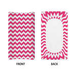 Pink And White Chevron Pattern Print Changing Pad Cover