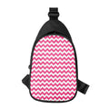 Pink And White Chevron Pattern Print Sling Bag