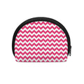 Pink And White Chevron Pattern Print Coin Purse
