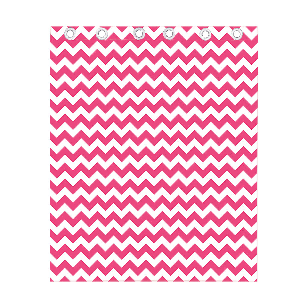 Pink And White Chevron Pattern Print Curtain
