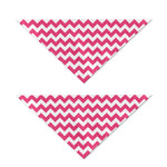 Pink And White Chevron Pattern Print Dog Bandana