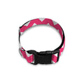 Pink And White Chevron Pattern Print Dog Collar