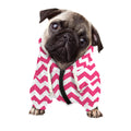 Pink And White Chevron Pattern Print Dog Zip Up Hoodie