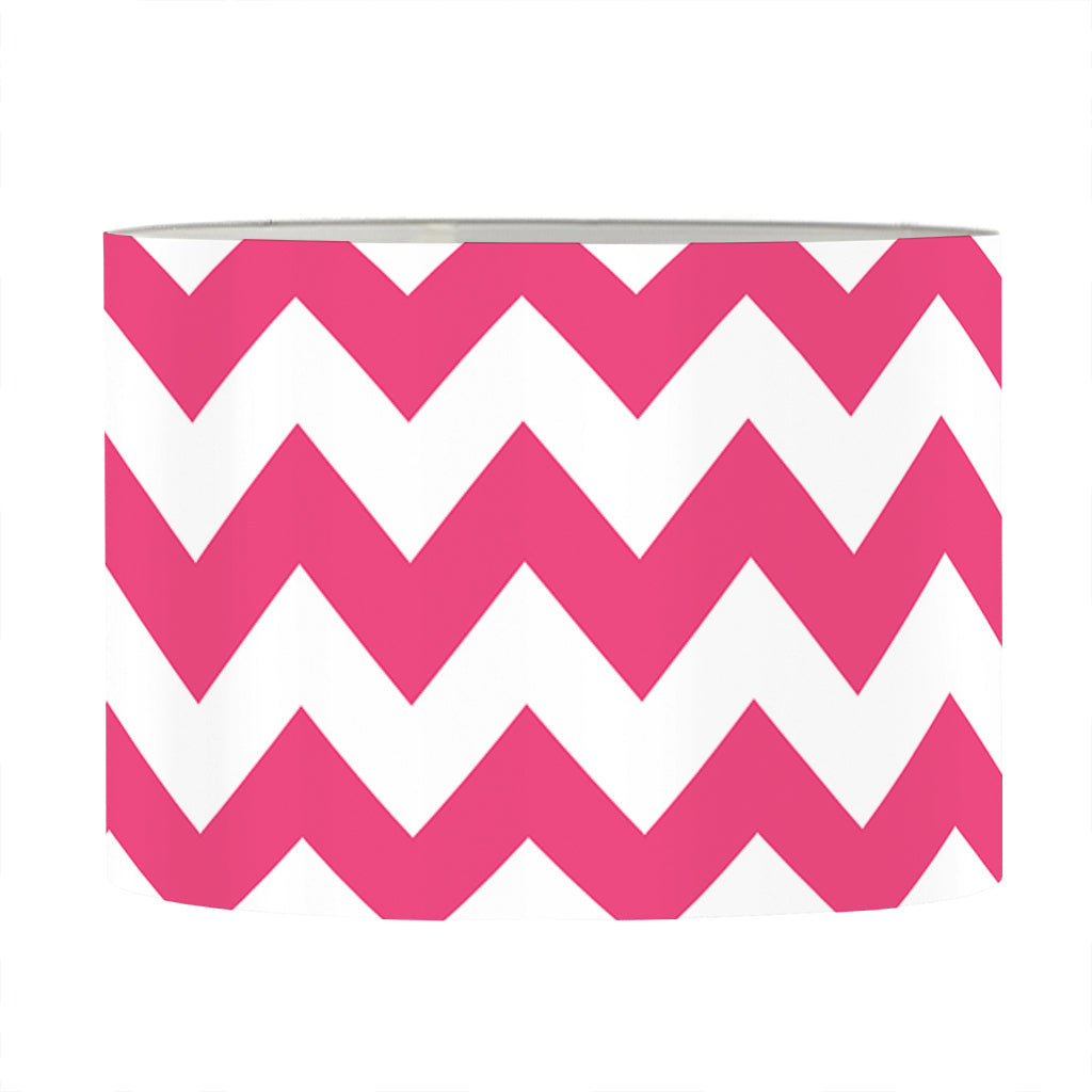 Pink And White Chevron Pattern Print Drum Lamp Shade