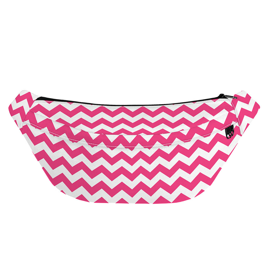 Pink And White Chevron Pattern Print Fanny Pack