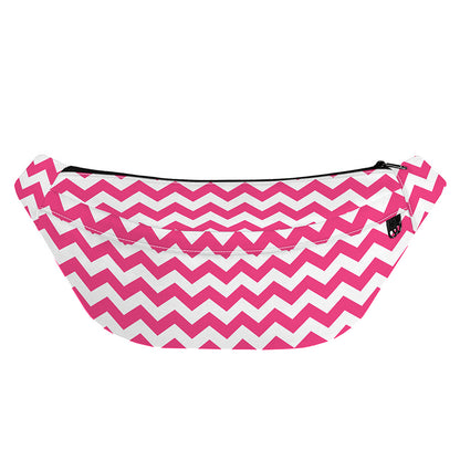 Pink And White Chevron Pattern Print Fanny Pack