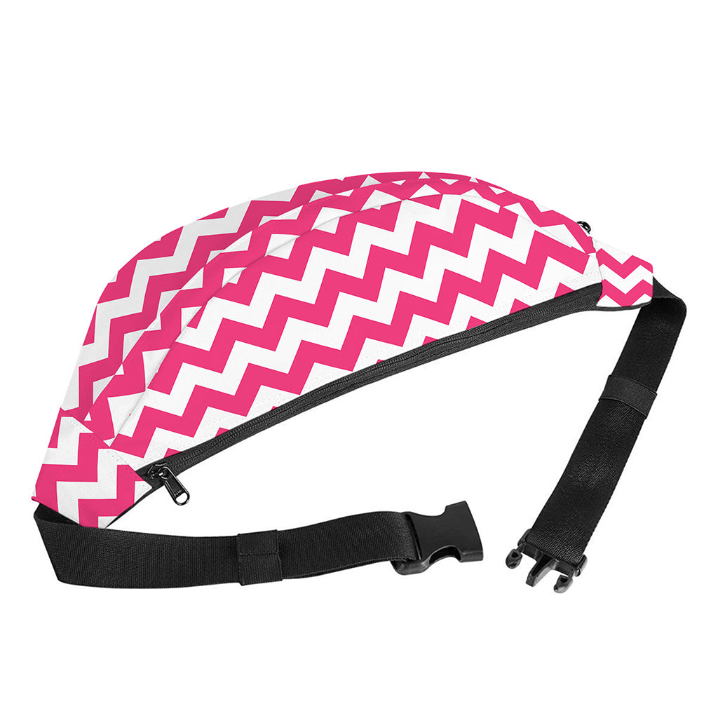 Pink And White Chevron Pattern Print Fanny Pack