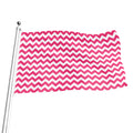 Pink And White Chevron Pattern Print Flag