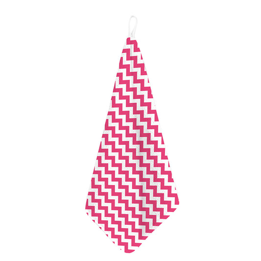 Pink And White Chevron Pattern Print Hand Towel