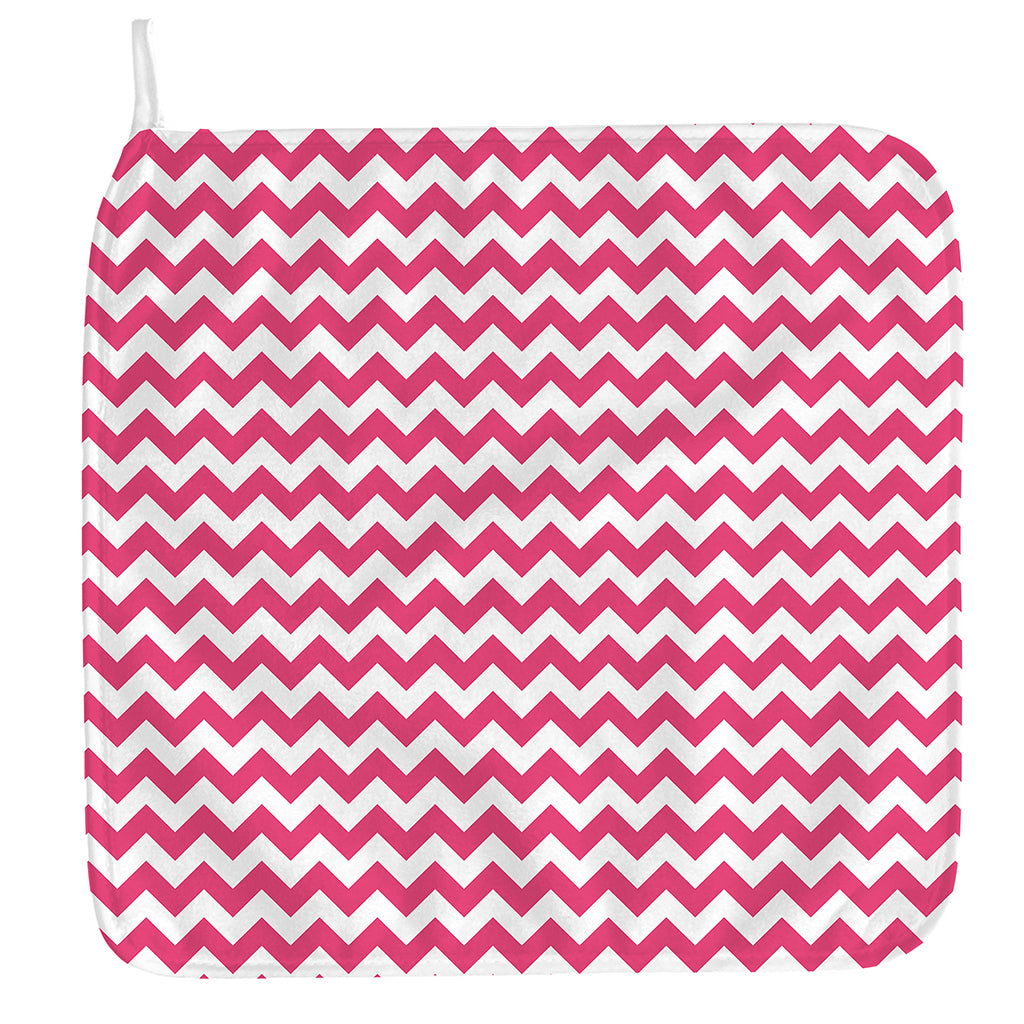 Pink And White Chevron Pattern Print Hand Towel