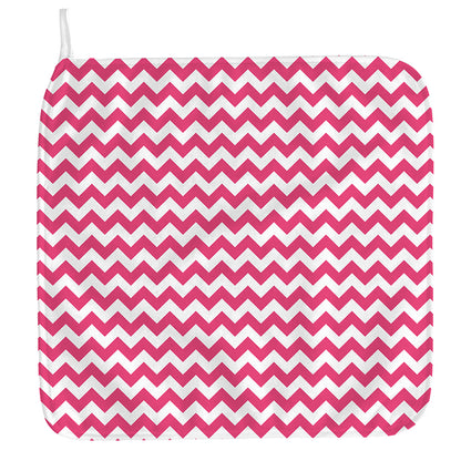 Pink And White Chevron Pattern Print Hand Towel
