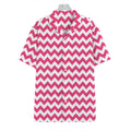 Pink And White Chevron Pattern Print Hawaiian Shirt