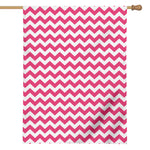 Pink And White Chevron Pattern Print House Flag