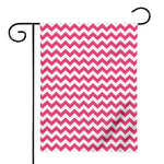 Pink And White Chevron Pattern Print House Flag