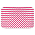Pink And White Chevron Pattern Print Indoor Door Mat