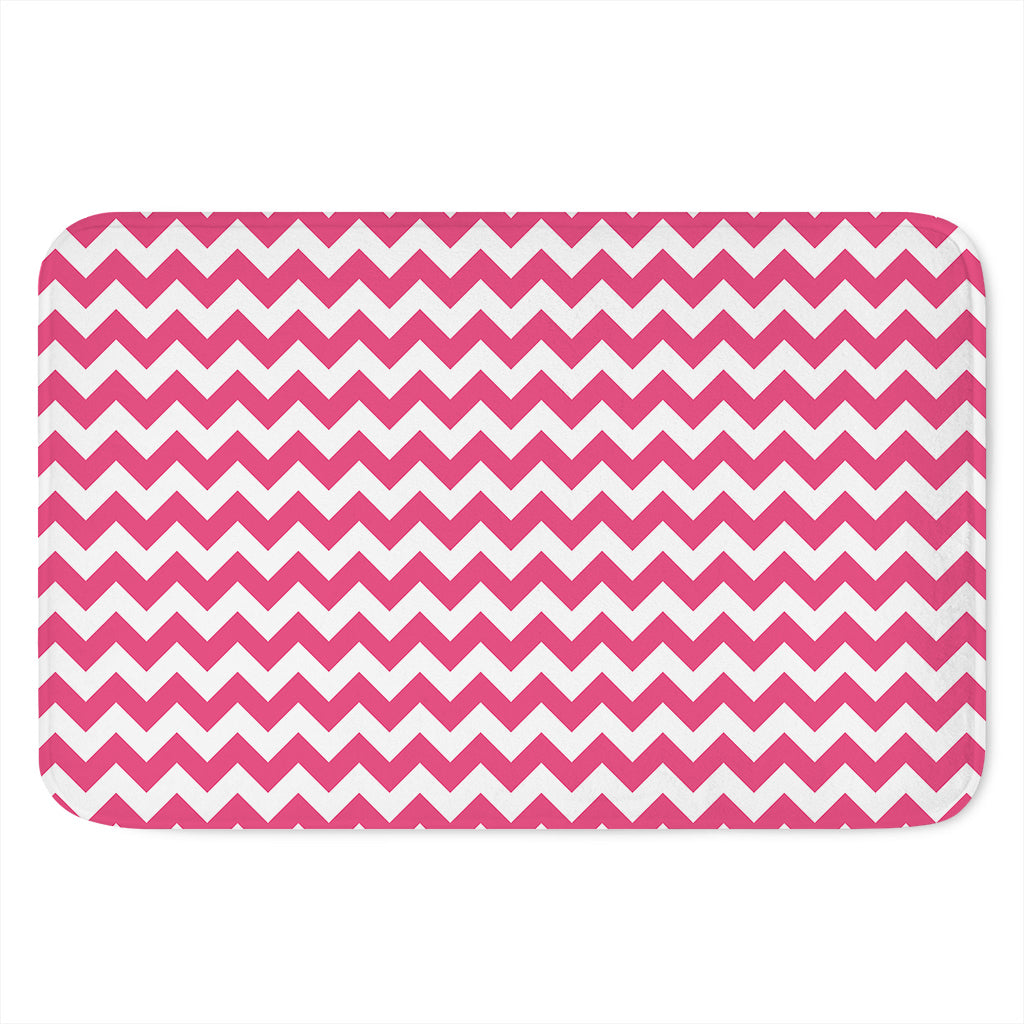 Pink And White Chevron Pattern Print Indoor Door Mat