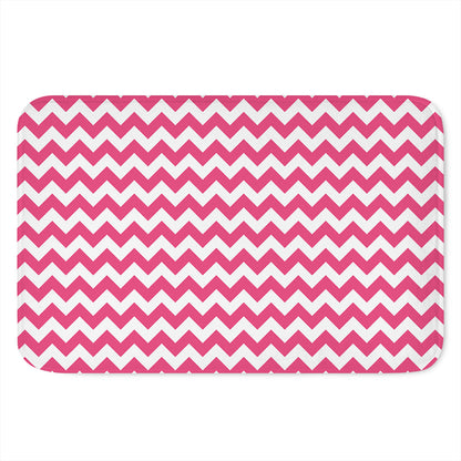 Pink And White Chevron Pattern Print Indoor Door Mat