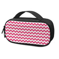 Pink And White Chevron Pattern Print Portable Cooler Travel Case