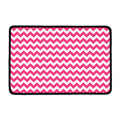 Pink And White Chevron Pattern Print Kitchen Mat