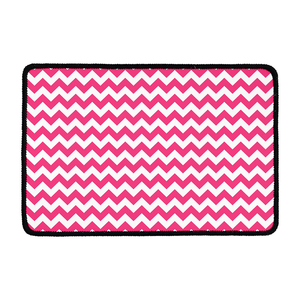 Pink And White Chevron Pattern Print Kitchen Mat