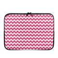 Pink And White Chevron Pattern Print Laptop Sleeve