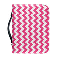 Pink And White Chevron Pattern Print Leather Bible Cover