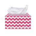 Pink And White Chevron Pattern Print Leather Tissue Box Cover