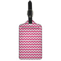 Pink And White Chevron Pattern Print Luggage Tag