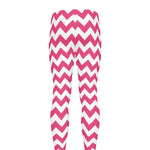Pink And White Chevron Pattern Print Men's leggings