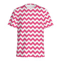 Pink And White Chevron Pattern Print Men's Athletic T-Shirt