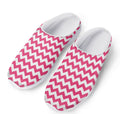 Pink And White Chevron Pattern Print Mesh Casual Shoes