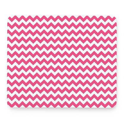 Pink And White Chevron Pattern Print Mouse Pad