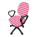 Pink And White Chevron Pattern Print Office Chair Cover