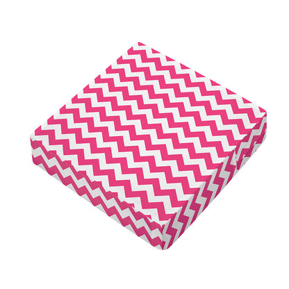 Pink And White Chevron Pattern Print Outdoor Seat Cushion Cover