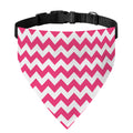 Pink And White Chevron Pattern Print Over The Collar Dog Bandana