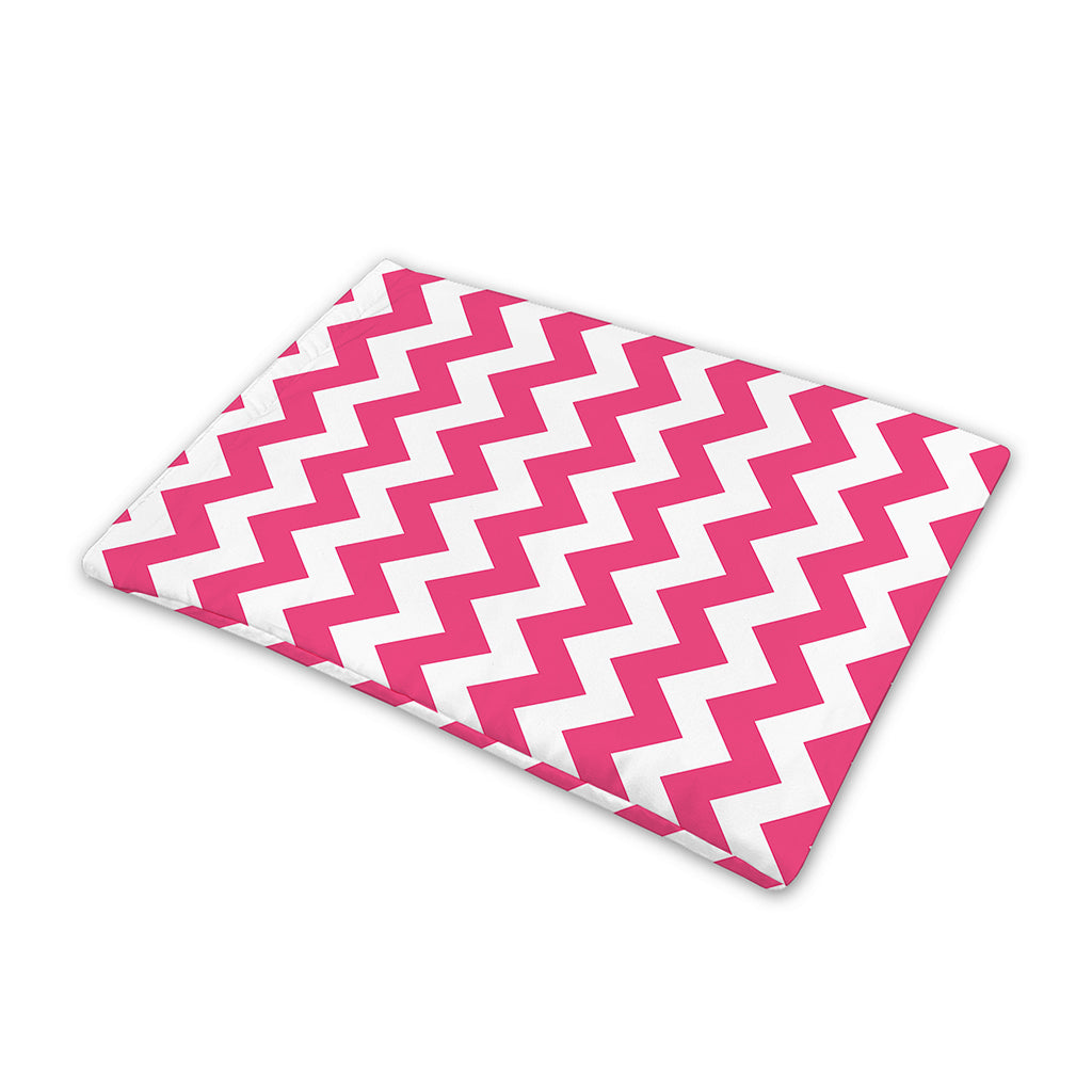 Pink And White Chevron Pattern Print Pet Cooling Mat Cover