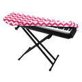 Pink And White Chevron Pattern Print Piano Keyboard Cover